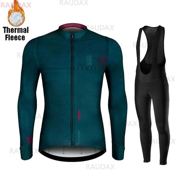 

men pro team 2021 winter long sleeves cycling clothing set mtb road bike thermal fleece jersey suit ciclismo racing sets, Black;blue