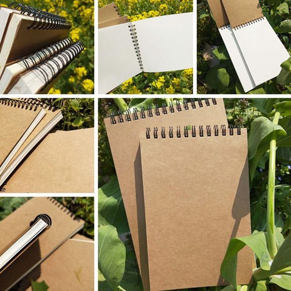 

sketchbook spiral graffiti blank book painting journal student notepad stationery supplies kraft paper a5 pc notebook notepads, Purple;pink