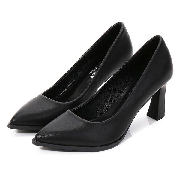 

sandals lmcavasun 5cm7cm office thin heels pumps women shoes pointed toe leather wedding dress woman chaussures femme, Black