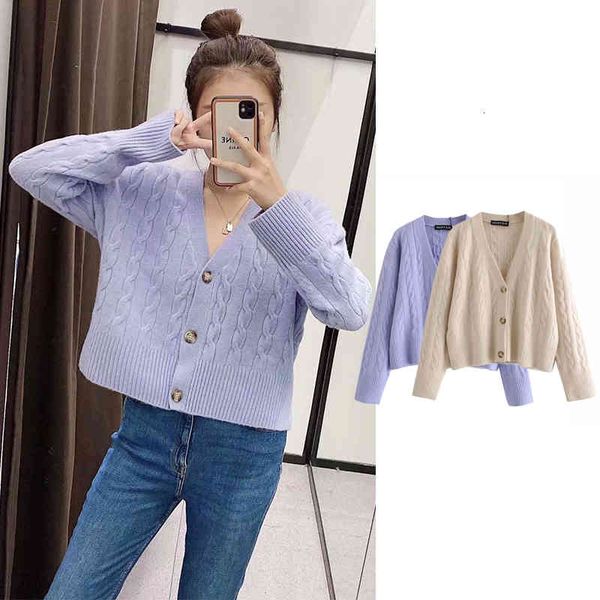 

women's two piece pants za autumn winter women 2 color vintage knitting coat v-neck knitted sweater single-breasted cardigan 38yv, White