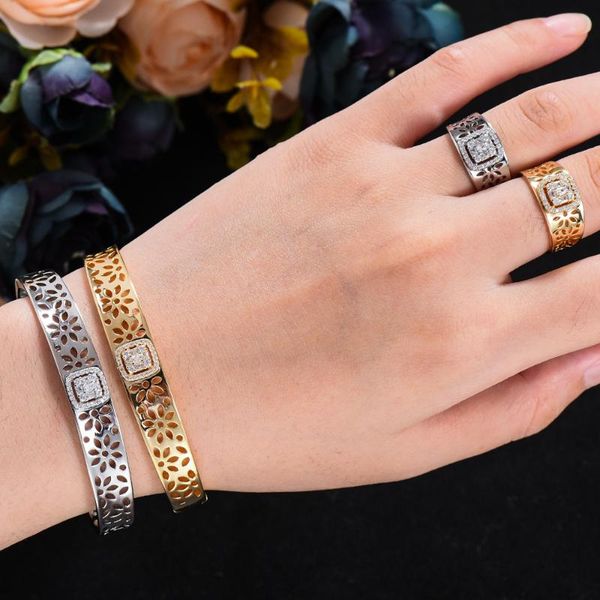 

earrings & necklace trendy retro mix match bangle ring for women bridal jewelry sets wedding ladies perfect gift high quality, Silver