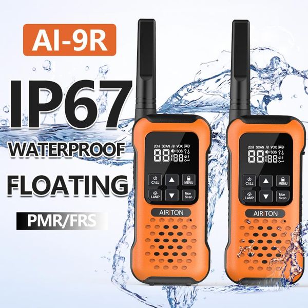 

walkie talkie airiton ai-9r waterproof floating ip67 portable walkie-talkies pmr for radio fishing kayak skiing two-way radios
