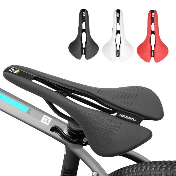 

bike saddles toseek mtb road bicycle saddle ultralight racing soft eva leather breathable seat cushion cycling part