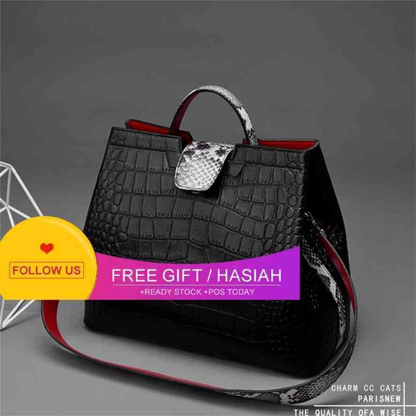 

storage baagluxury crocodile handbags women snakeskin wide shoulder strap emmer tas designer high capacity totes 2020 lady crossbody modegg