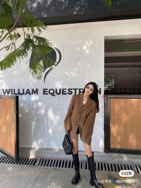 

women's trench coats 2021 autumn and winter suits, Tan;black