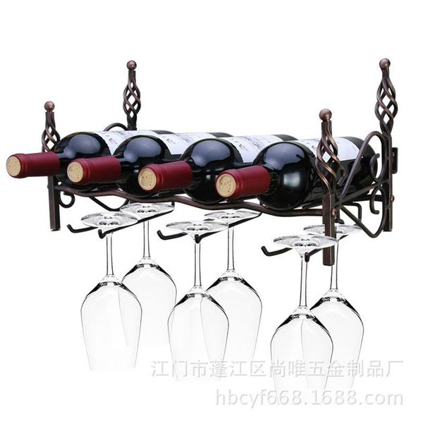 

tablewine racks dismantling wall-mounted four-bottle six-cup rack european tieyi red cup integrated xi3111514