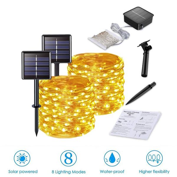

solar lamps cell led light outdoor fairy lights 5m 50led waterproof gardening decoration for garden and vegetable patch street garland