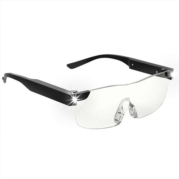 

sunglasses magnifying glasses with light, 160% 200% lighted eyeglasses, hands for close work usb magnification glass, White;black