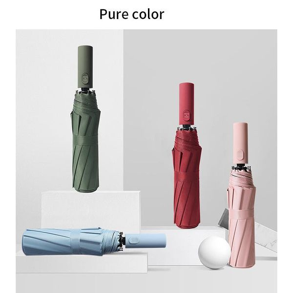 

umbrellas windproof double automatic 3 folding umbrella female male 10k car luxury large parasol rain women men business strong
