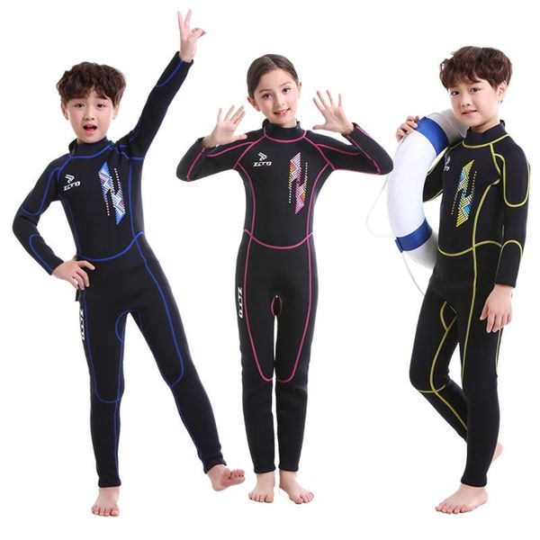 

kid full-body 2.5mm neoprene wetsuit surfing swimming diving suit boys/girls rash guards one pieces swim snorkel two-piece suits