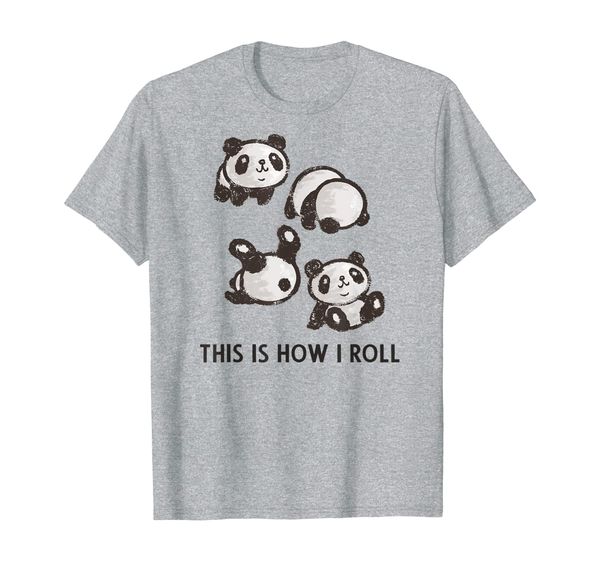 

cute little bear panda t-shirt this is how i roll tee, White;black