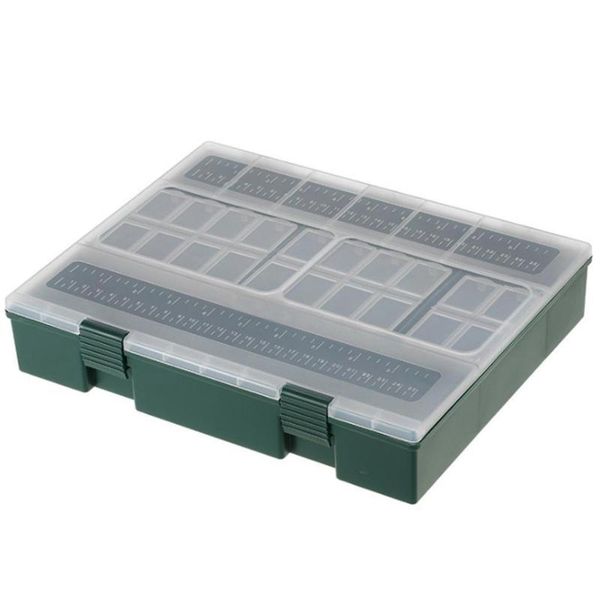 

large capacity carp fishing tackle box with ruler built- in 6 separate small boxes accessories storage
