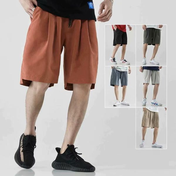 

summer shorts ins harajuku style men casual harem pants jogger fitness trousers linen loose short masculino homme men's, White;black