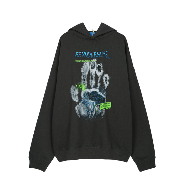 

men's hoodies & sweatshirts 2021 kpop palm graphic print oversize men harajuku sweatshirt chic hooded pullover gothic clothes sudaderas, Black