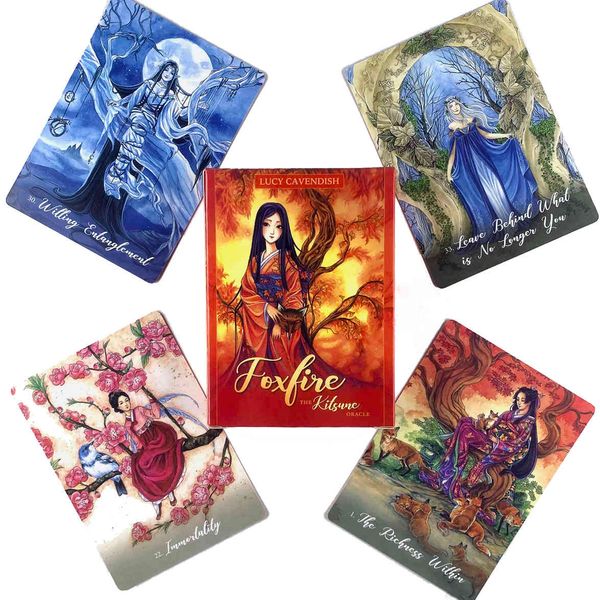 

foxfire the kitsune oracles cards leisure party table game fortune-telling prophecy tarot deck with guide book