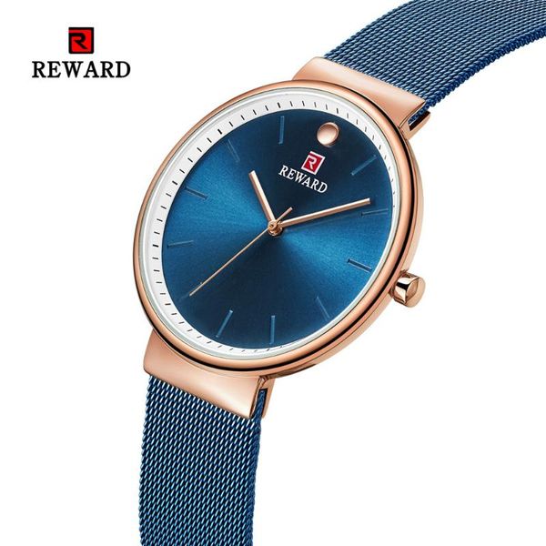 

wristwatches reward fashion waterproof mesh men business steel quartz watch male wrist clock relogio masculino, Slivery;brown