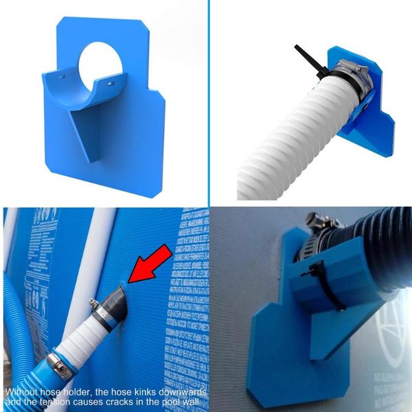 

pool & accessories 1pc swimming pipe holder mount supports pipes 38mm fits intex above ground hose outlet with cable tie