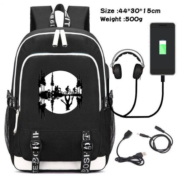 

fashion backpacks strangethings backpack usb schoolbag outdoor travel lapbag