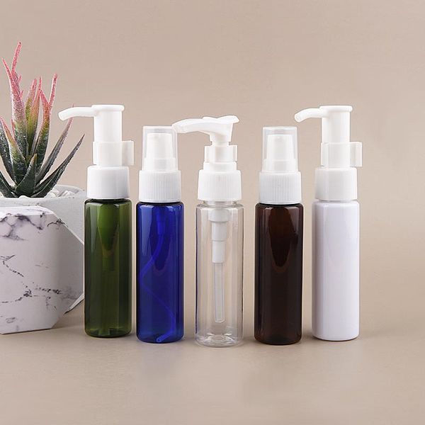 

30ml flat shoulder half cover lotion bottle socket pump shampoo sample refillable jar wholesale storage bottles & jars