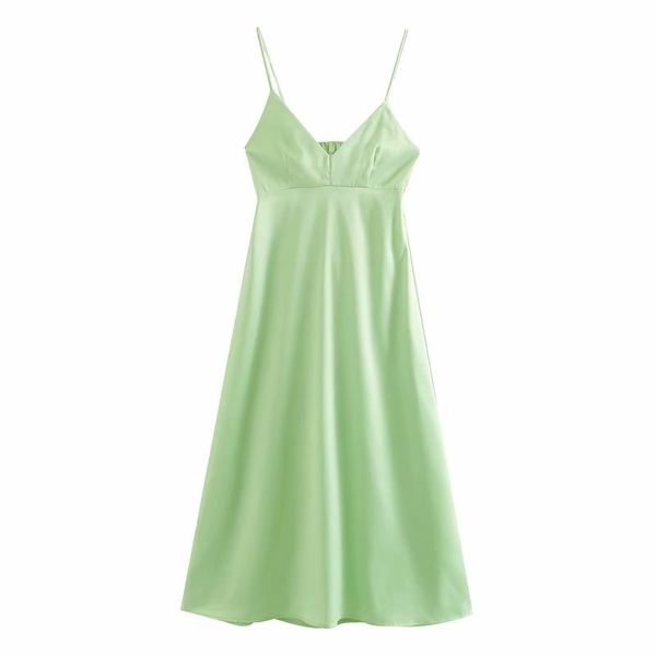

women v neck solid spaghetti strap dress female chic sleeveless back hollow out vestidos zipper dresses mujer ds3518 210419, Black;gray