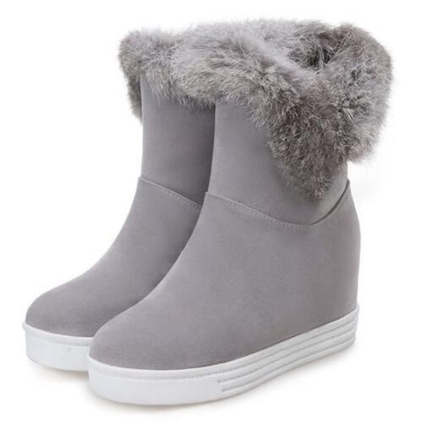 

boots good quality winter women warm shoes platform high heels 2021 black gray real fur ladies snow plus size 43