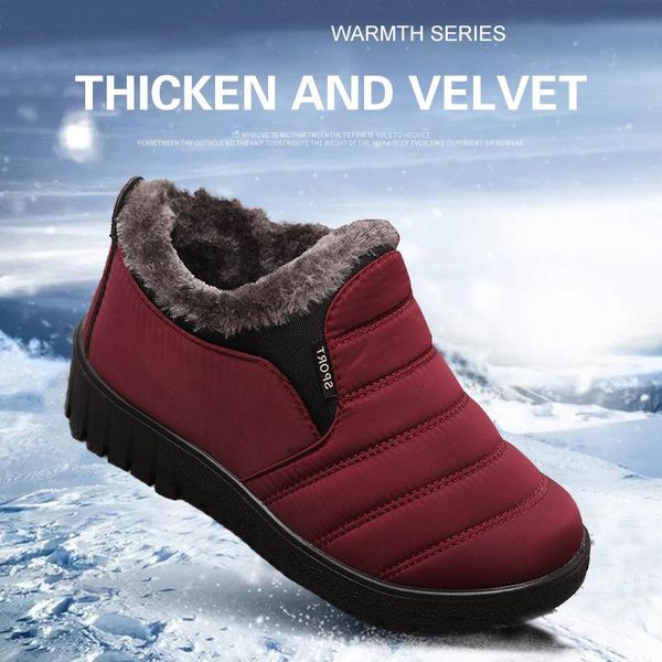 

boots women 2021 fashion waterproof snow for winter shoes casual lightweight ankle botas mujer warm, Black