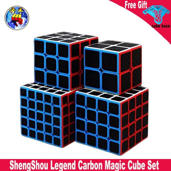 

shengshou carbon fibre sticker legend magic cube 2x2 3x3 4x4 5x5 sensou legend speed cube set professional cubo magico toys