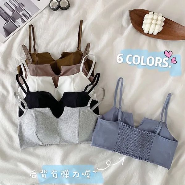 

korean women's underwear, beautiful back, sweet and sexy, no steel ring bra, gathered with anti gloss pure cotton bra girl, Black;white