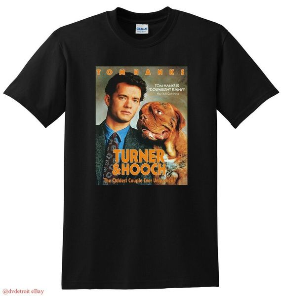 

TURNER AND HOOCH T SHIRT 4k bluray dvd cover poster tee SMALL MEDIUM LARGE or XL, White;black