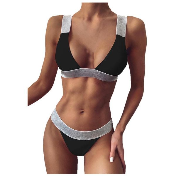

women's swimwear 2021 womail bikini micro high waist women bandeau bandage set push-up brazilian beachwear swimsuit, White;black