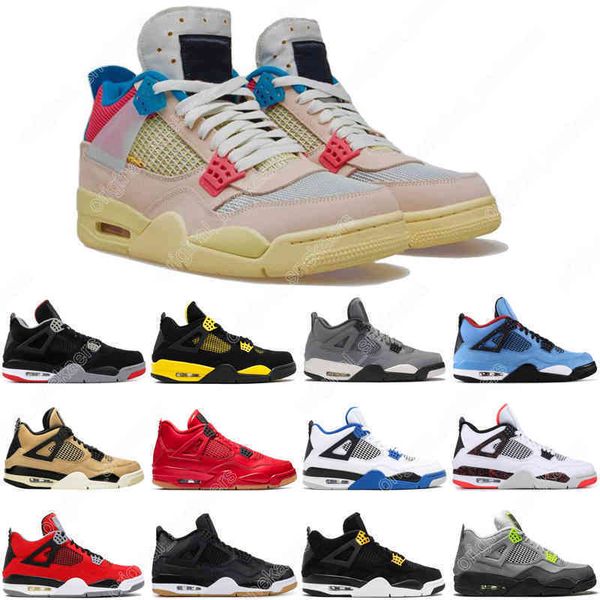 

r 4 4s mens womens basketball shoes taupe haze desert moss university blue white oreo black cat fire red bred lightning men trainers