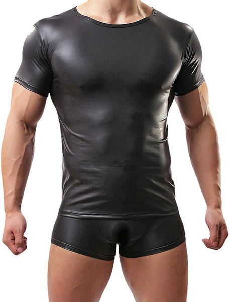 

gym clothing fashion leather and mesh men's sports t-shirts fitness vest doublet shorts, White;black