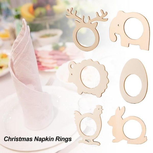 

napkin rings 10pcs wooden ring christmas elk buckle diy home dining table party decoration paper wedding
