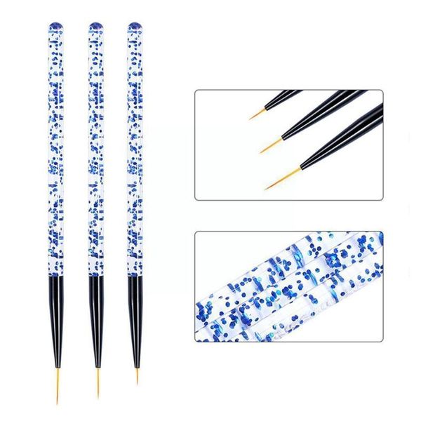 

nail brushes monja product 3 acrylic sequin rods draw line strokes pens brush tools painted flower k6i5, Yellow