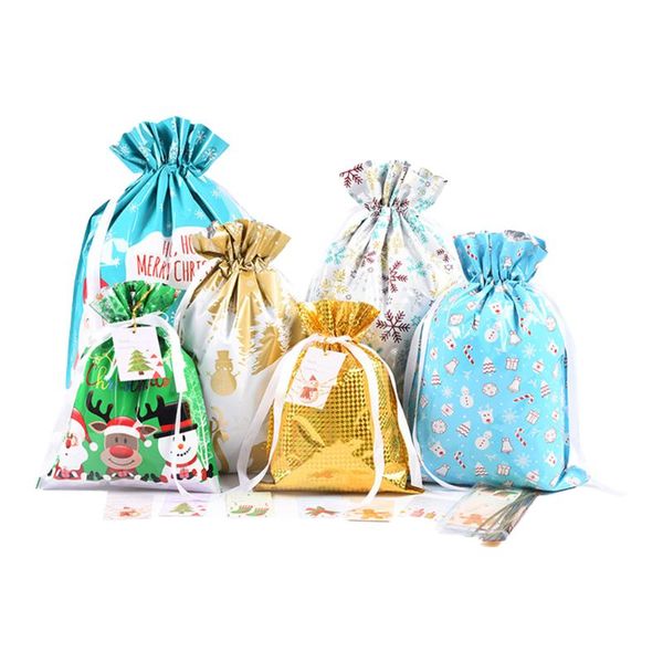 

christmas decorations 30 pieces of lace-up gift bags, packaging, various bags with ribbons and aluminum foil