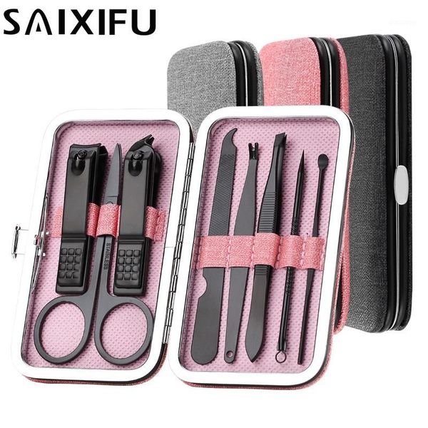 

8pcs/set stainless steel nail kit clipper nipper cutter scissors tweezers pedicure manicure set art tools bt161