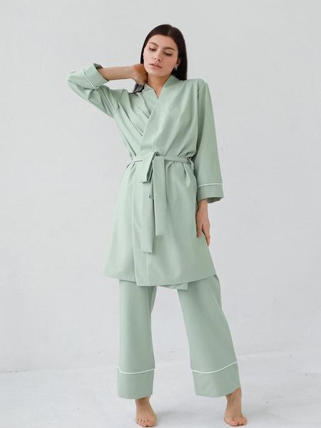 

women's sleepwear long sleeved pajama set, 2-piece evening dress, informal satin set, Black;red