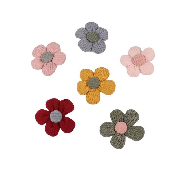 

decorative flowers & wreaths 5 pcs five-petal button fabric pumpkin ball hand-sewn diy children's hairpin hair accessories