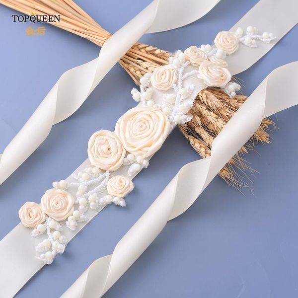 

wedding sashes ueen s323 belts white ivory belt flowers for dresses accessory maternity elegant bridesmaids sash