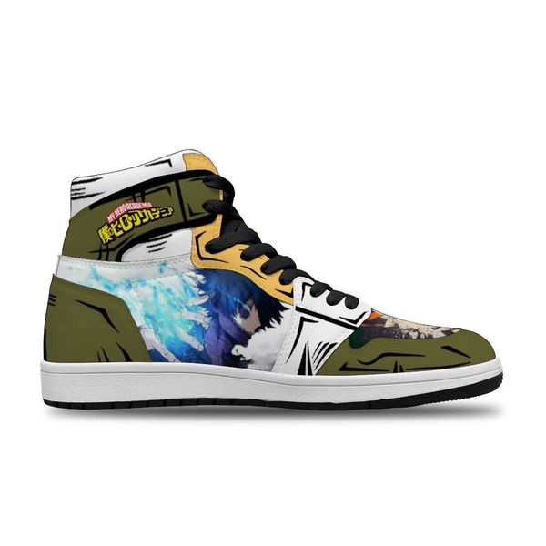 

my hero academia japanese cartoon anime diy printed running non-slip basketball shoe for men's trend sports shoes high basketball shoes