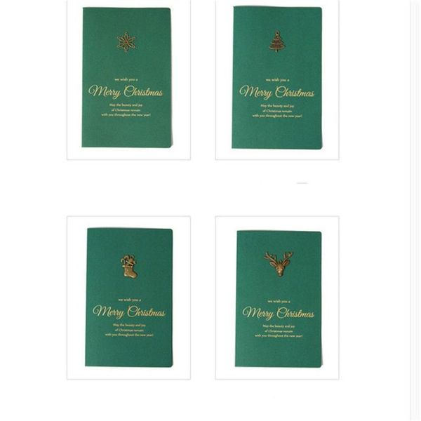 

greeting cards decorations blessing envelope stickers xmas party invitations letter gold embossed chrismas card