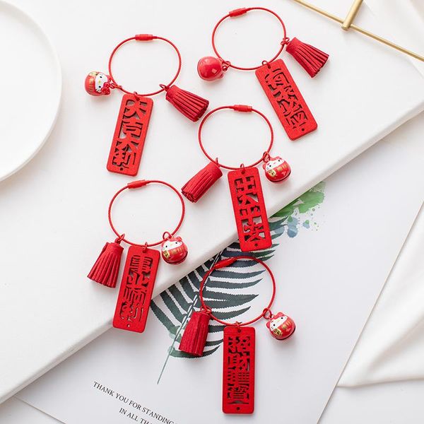 

keychains creative rich safe all as expected lucky cat keychain cute bell tassel red key chain ring holder jewelry llaveros para mujer, Silver