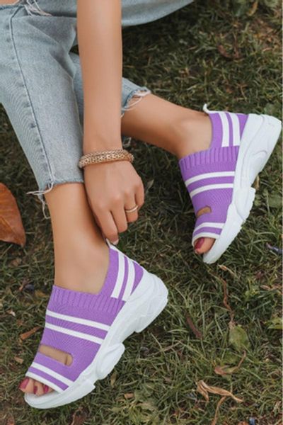 

sandals women lilac knitwear hera sports shoes, Black