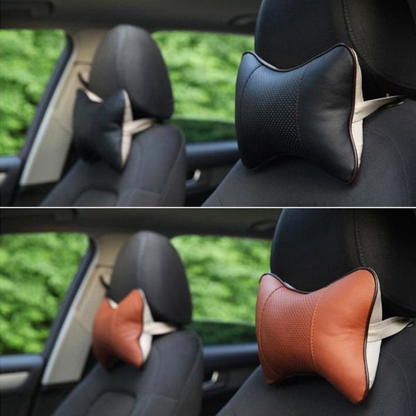 

seat cushions men fashion business car headrest pillow leather support cushion back neck protector head pillows accessories