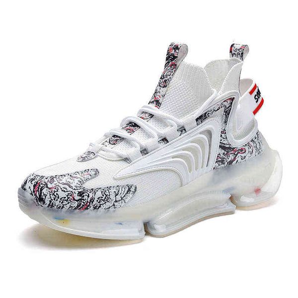 

spring street clapping board shoes fashion men's sports breathable leisure trend flying mesh, Black