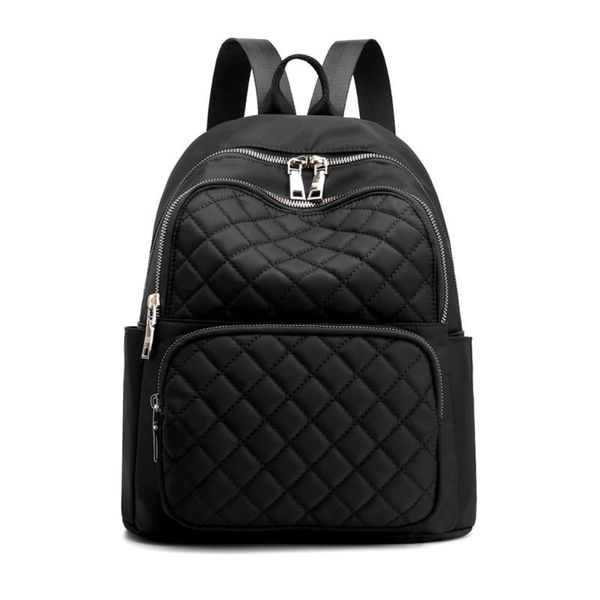 

outdoor bags women backpack nylon school for teenager girls female preppy style small solid color rhombic knapsack