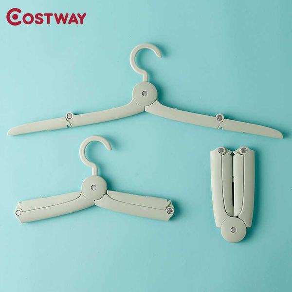 5 pcs simples roupas portáteis cabides de plástico dobrável ganchos de viagem windproof casacos antiderrapantes gancho vestuário organizador 210702