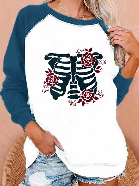 

2021 women's fall and winter sweaters with raglan panel, Blue;black