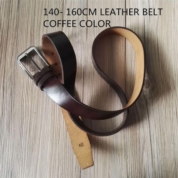

xxxl long big special size 160 155 150cm men genuine cow leather belts lengthen 61 59 55 inch, Black;brown