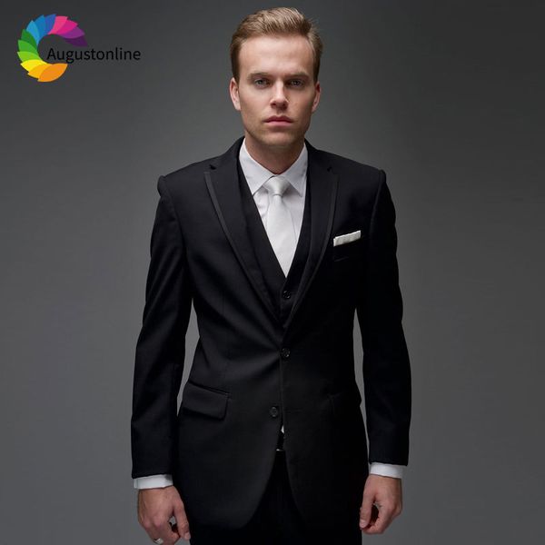 

men's suits & blazers italian black mens wedding slim fit groom tuxedo custom made costume homme man blazer jacket 3piece pan, White;black